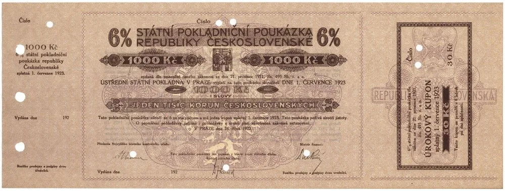 Státní pokladniční poukázky, 1919 - 1939 — 1