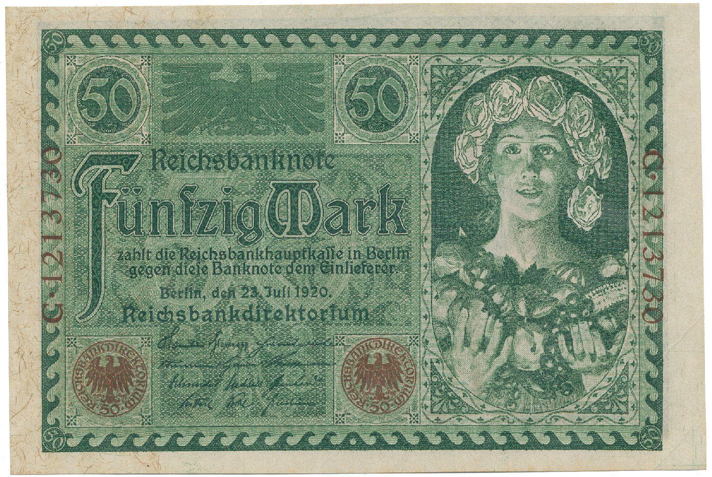 Německo, 50 Mark 1920, Ro.66