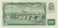 Česká republika, 100 Koruna 1961 + kolek (1993), II. vydání, série G číslovač "Grafotechna", Hej.CZ4aG - fotografie 2