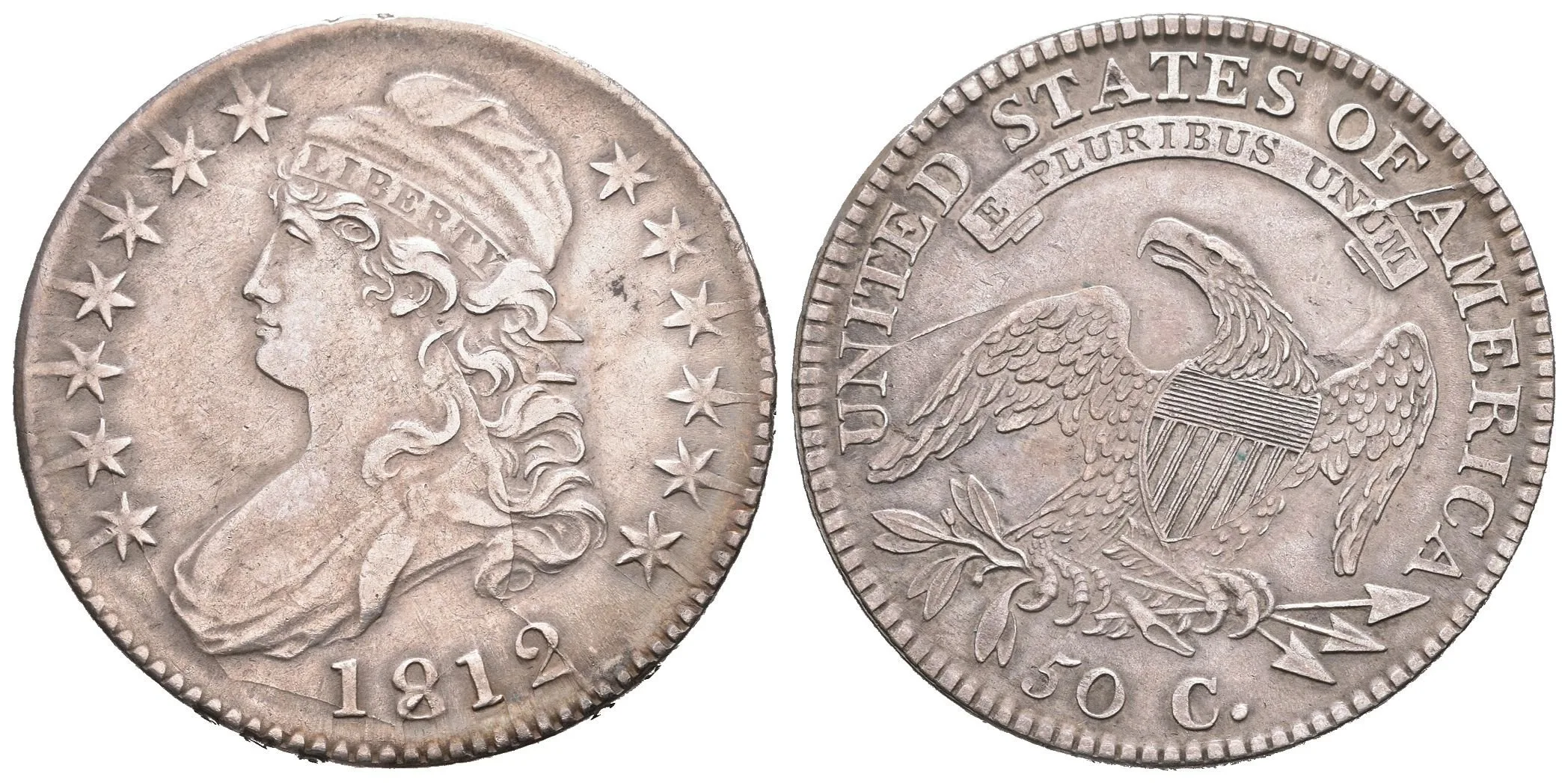 1/2 Dollar 1812, KM.37, var. Overdate, velká 8, — 1