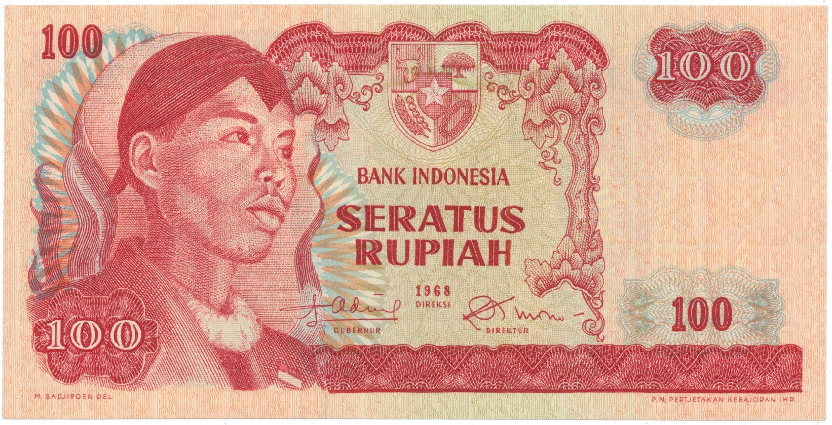 Indonésie, 100 Rupiah 1968, P.108
