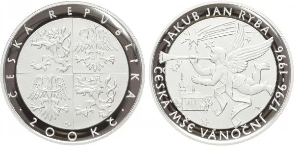 200 Kč 1996 - Jakub Jan Ryba, PROOF - bez certifikátu