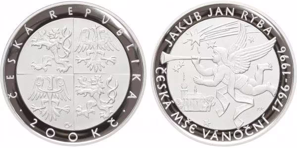 200 Kč 1996 - Jakub Jan Ryba, PROOF - bez certifikátu