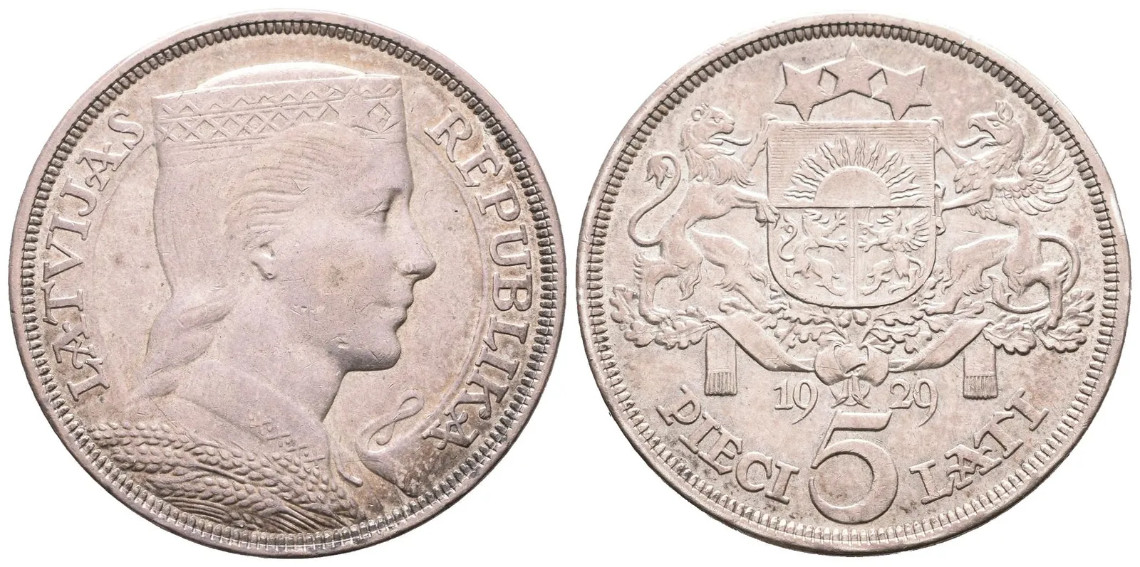 Lotyšsko, 5 Lats 1929