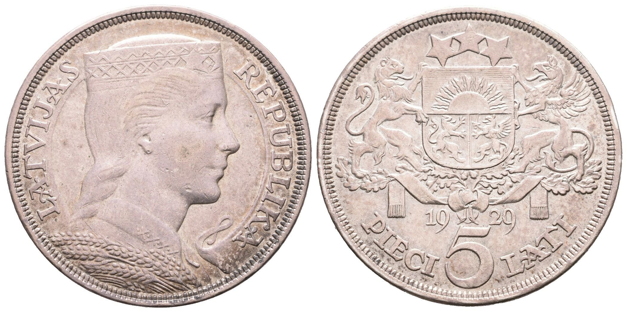 Lotyšsko, 5 Lats 1929