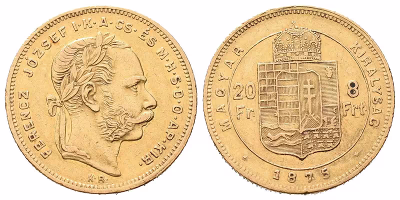 8 Zlatník / 20 Frank 1875 KB