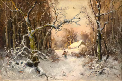 Julius Sergius von Klever: Julius Sergius von Klever (1850-1924) - Winter Landscape