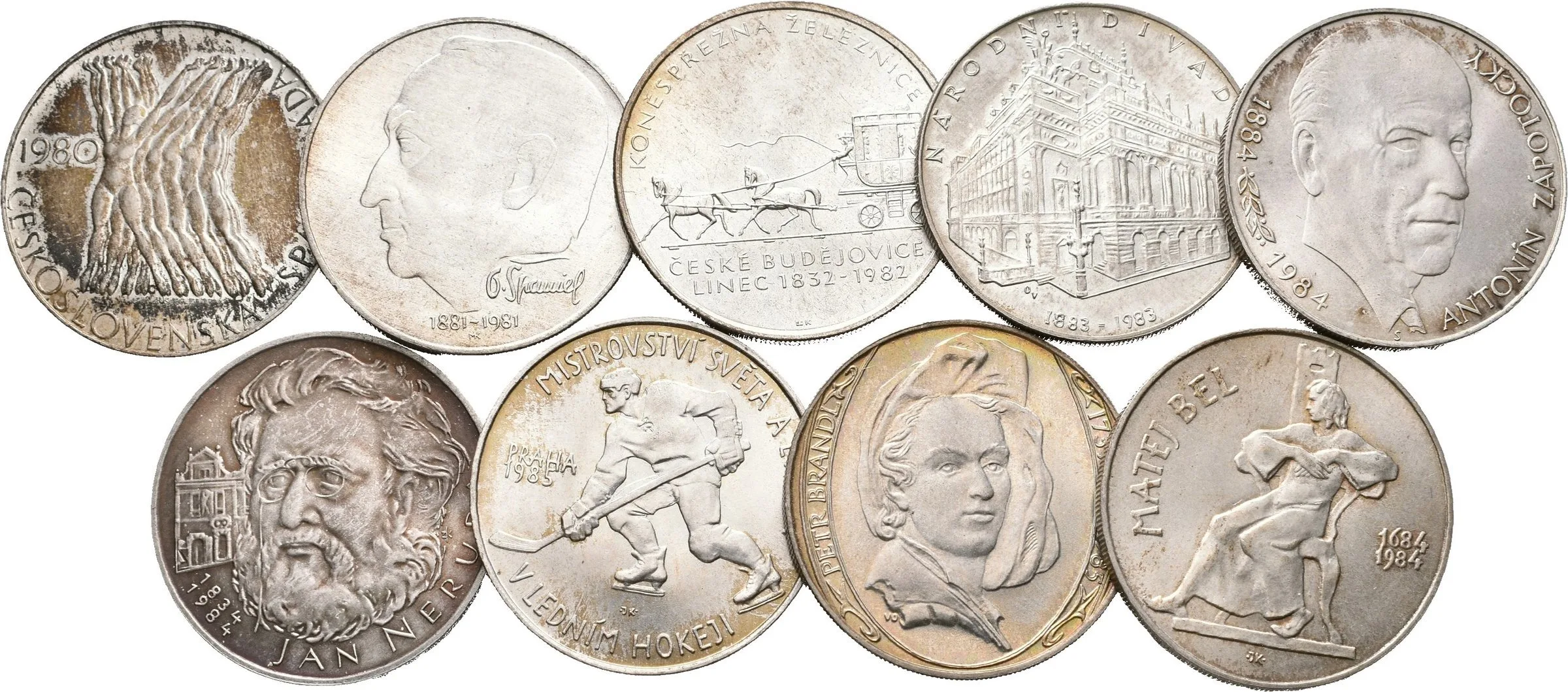 Soubor mincí 100 Kčs - 1980 - Československá spartakiáda, 1981 - Španiel, — 1