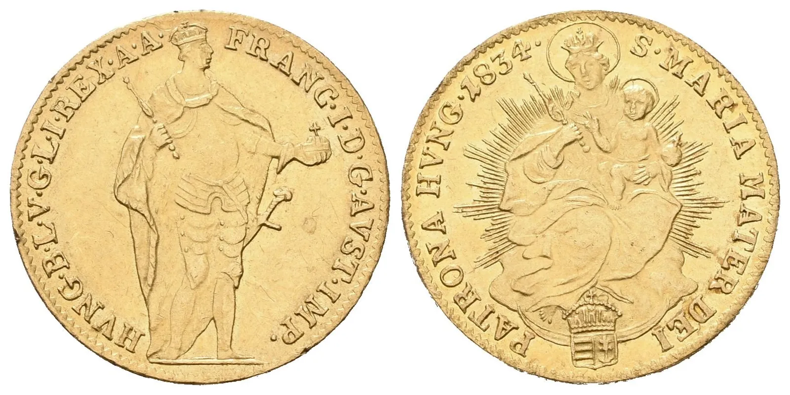 František II., Dukát 1834 B, Kremnica