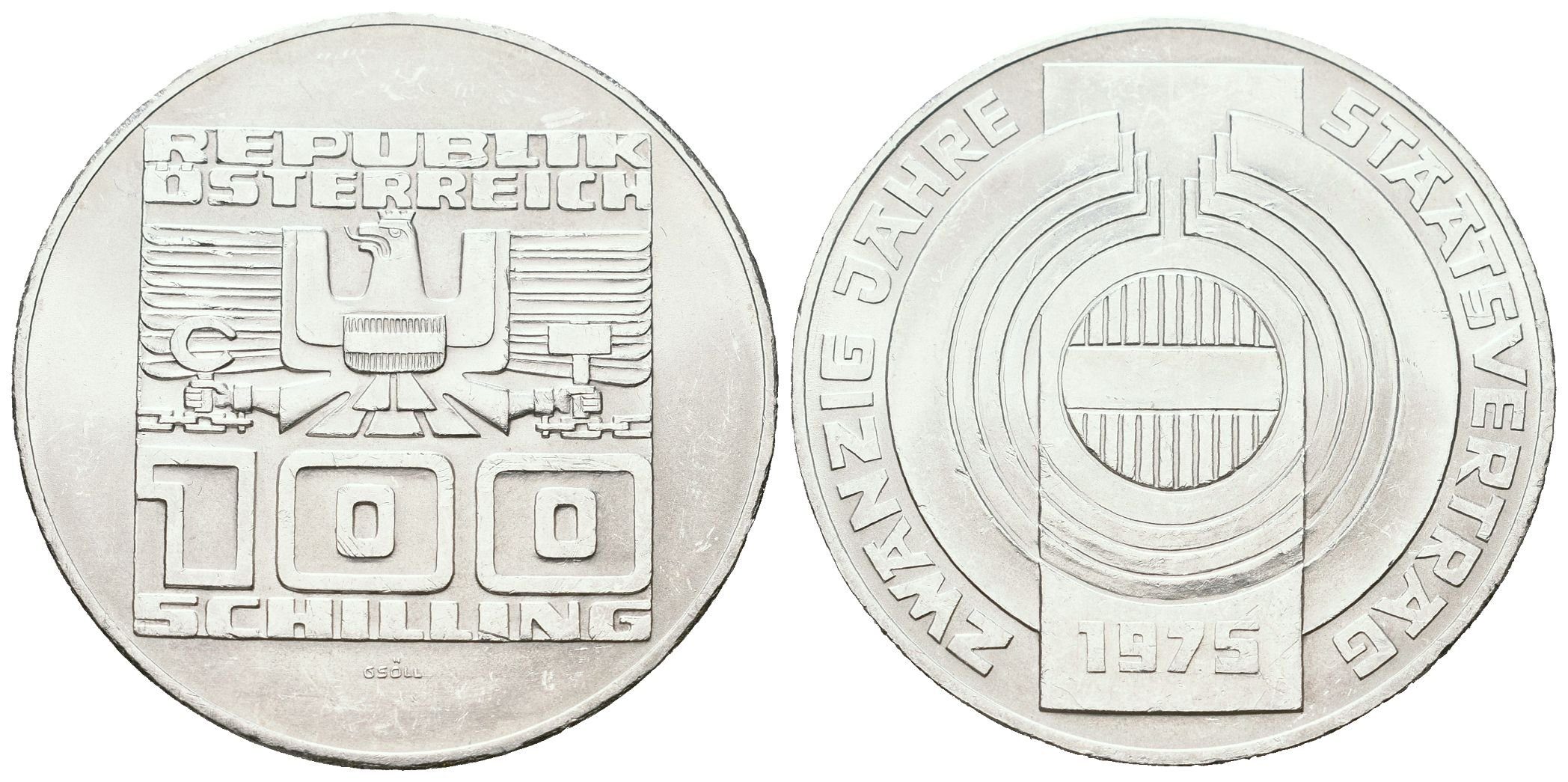 Rakousko, 100 Schilling 1975 - Obnovení suverenity
