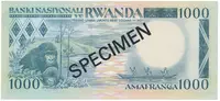 Rwanda, 1000 Francs 1981, bankovní vzor, C 0000000, P.17s - fotografie 2