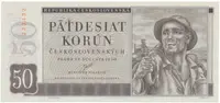 50 Koruna 1950, I. vydání, perforace 3 m.d., Hej.87aS1