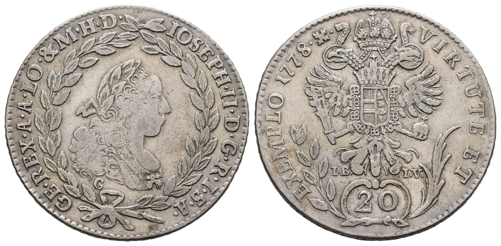 Josef II., 20 Krejcar 1778 G, Nagybánya