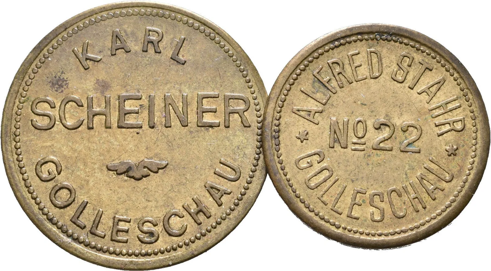 Holešov / Golleschau - Alfred Stahr a Karl Scheiner, známka na věrtel — 1