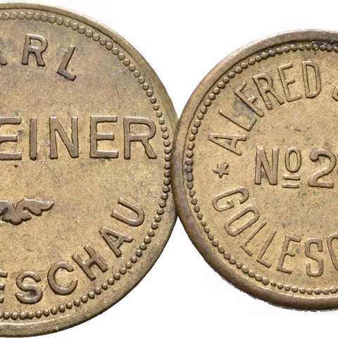 Holešov / Golleschau - Alfred Stahr a Karl Scheiner, známka na věrtel
