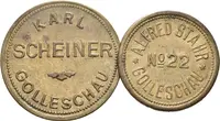 Holešov / Golleschau - Alfred Stahr a Karl Scheiner, známka na věrtel — 1