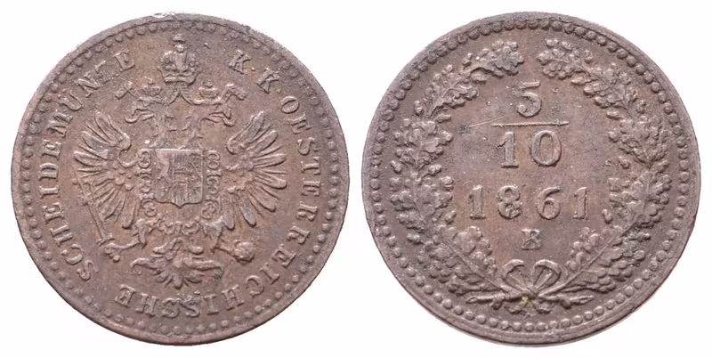 5/10 Krejcar 1861 B