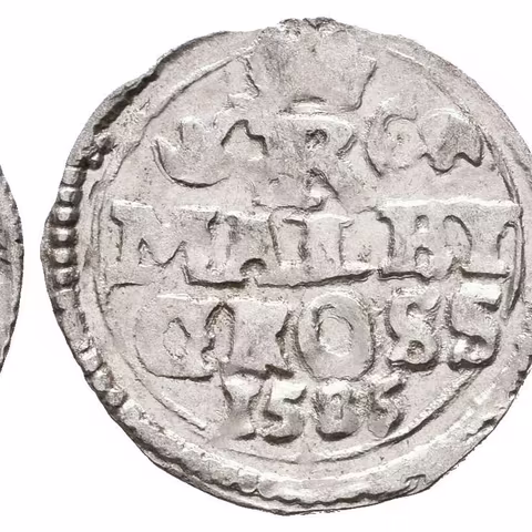 Malý groš 1585, Kutná Hora-Šatný, HN.1b (opis 7a), krásná zachovalost, lesk,