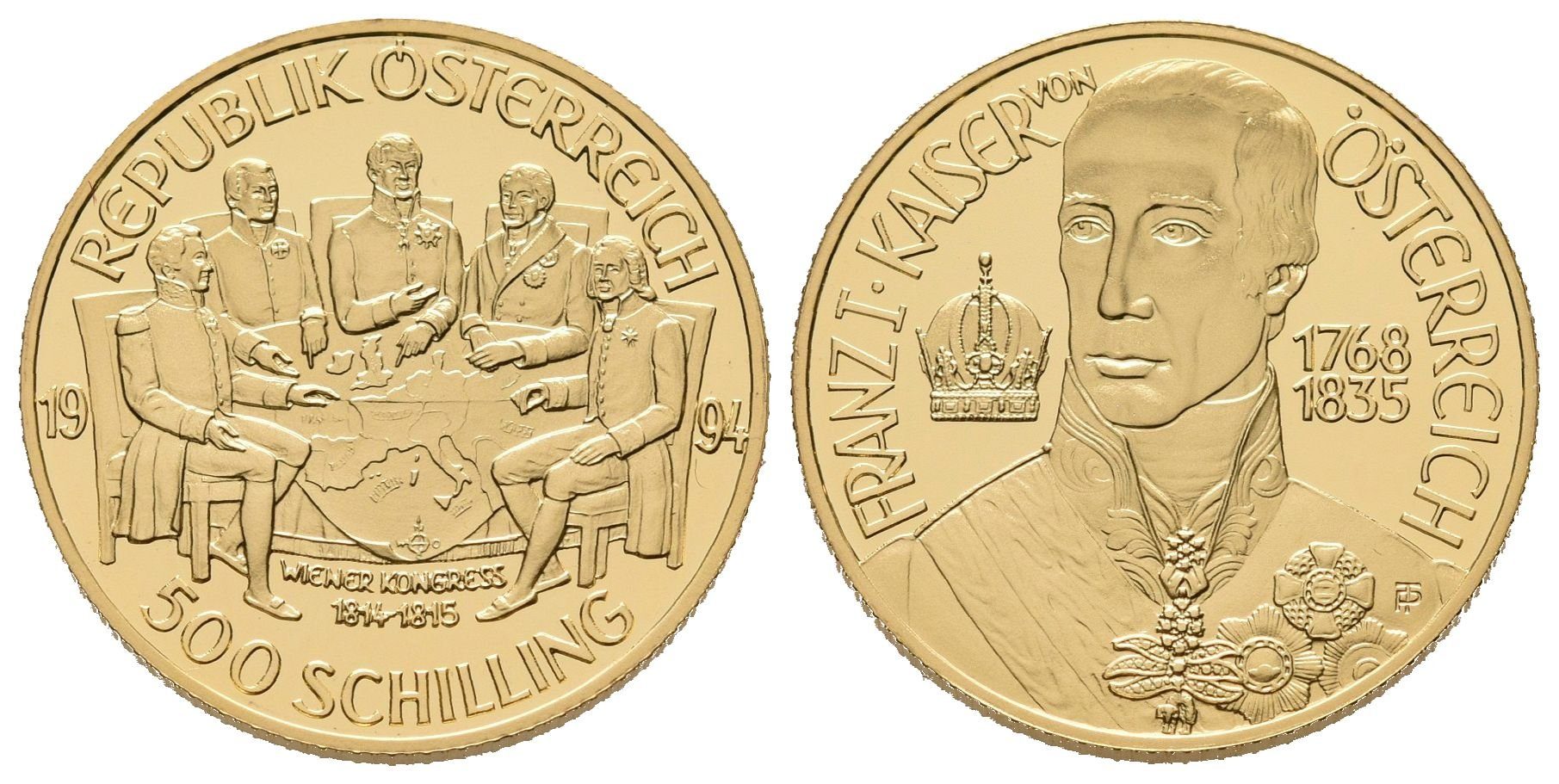 Rakousko, 500 Schilling 1994 - Císař František I.