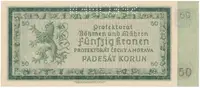 Protektorát Čechy a Morava, 50 Koruna 1940, perf. 1x SPECIMEN, Hej.34a.S1 - fotografie 2