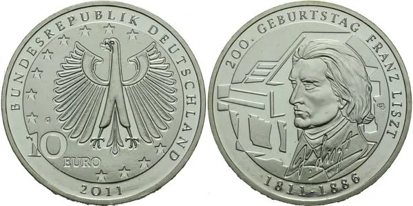 10 Euro 2011 A - 200 let od narození Franze Liszta
