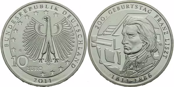 10 Euro 2011 A - 200 let od narození Franze Liszta