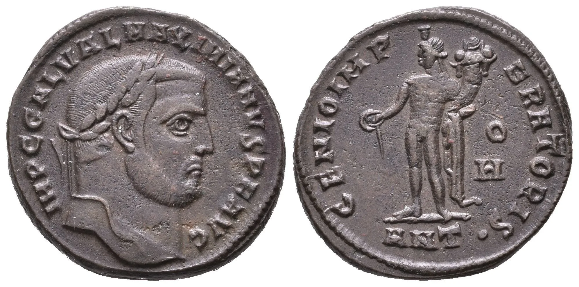 Follis, Antiochia, 305 - 311, Rv: GENIO IMPERATORIS, stojící Genius zleva drží — 1