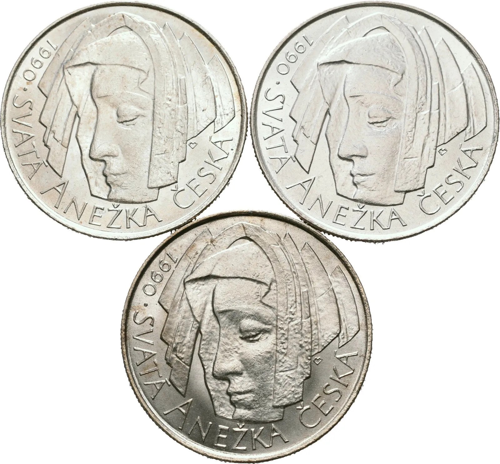50 Kčs 1990 - Svatá Anežka, lesk_3 ks — 1