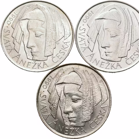 50 Kčs 1990 - Svatá Anežka, lesk_3 ks
