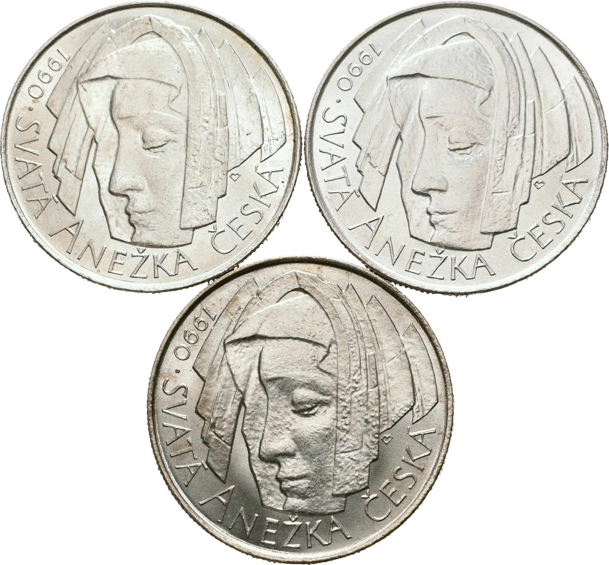 50 Kčs 1990 - Svatá Anežka, lesk_3 ks — 1