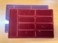 5x Plato potažené sametem s průhledným krytem, 5 kusů - fotografie 3