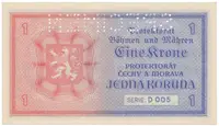 1 Koruna b.d. (1940), série D, SPECIMEN, Hej.30b.S1