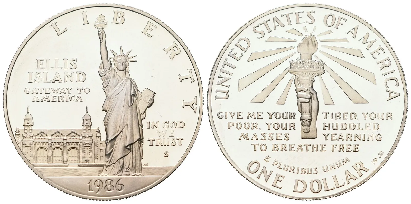USA, 1 Dollar 1986 - Socha Liberty, PROOF