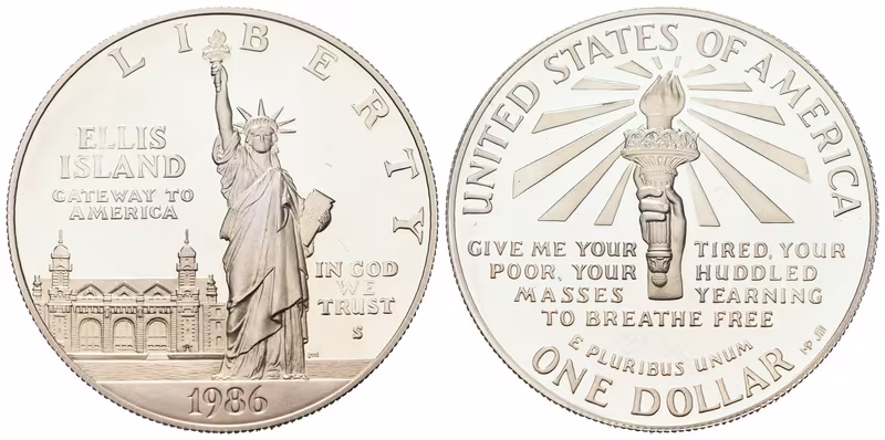 USA, 1 Dollar 1986 - Socha Liberty, PROOF