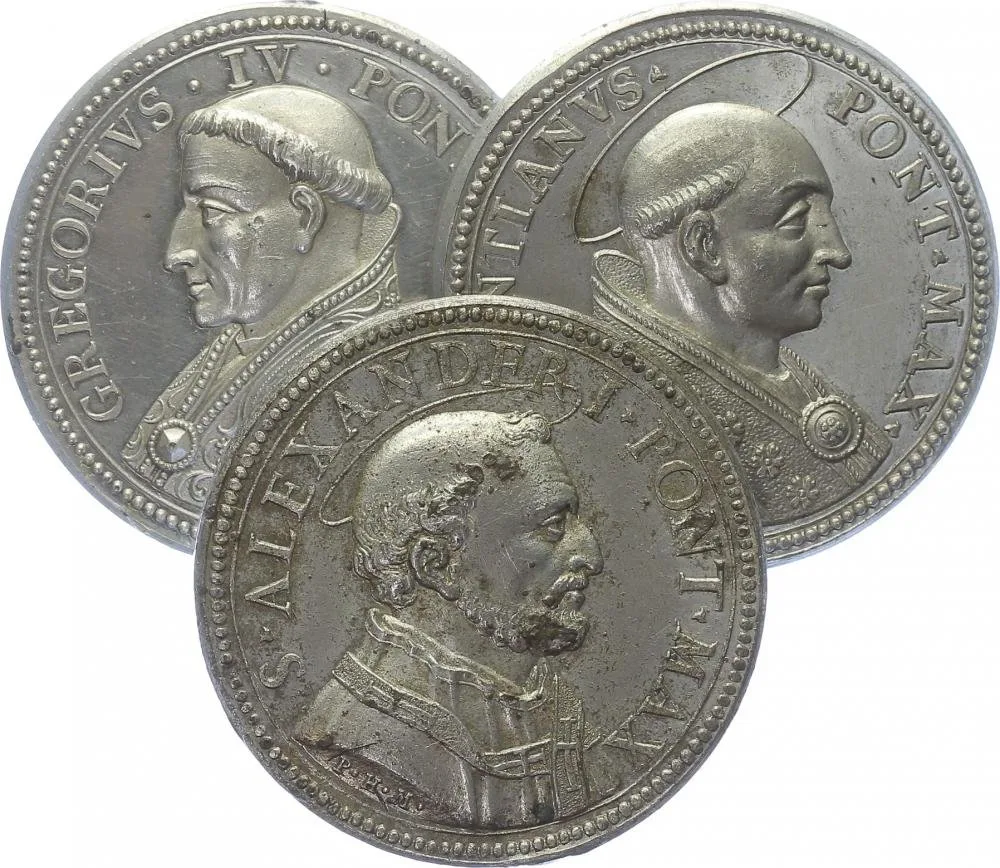 Vatikán - životopisné medaile, cca 18. století — 1