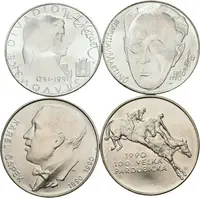 Soubor mincí 100 Kčs 1990 - Velká pardubická, bez punců, — 1
