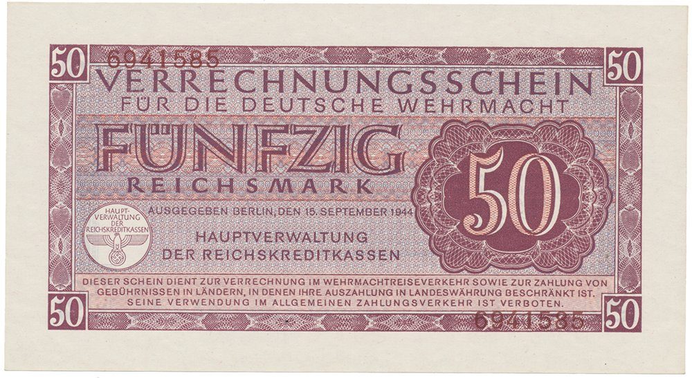 Německo - Wehrmacht, 50 Reichsmark 1944, Ro.514