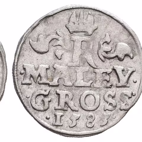 Malý groš 1585, Praha-Ercker, HN.21 (opis 6e), pěkná zachovalost, patina, drobné rysky