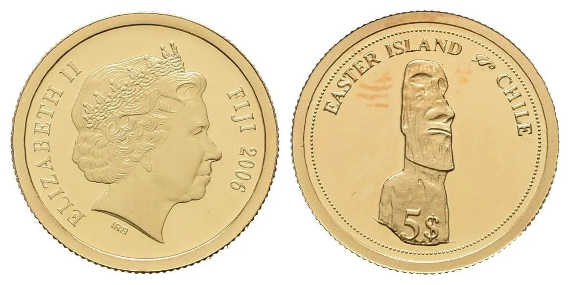5 dolarů - 2006 - Au 1,25 g - 0,585 - Velikonoční ostrov