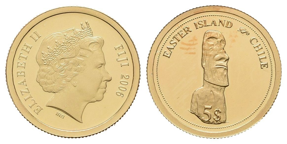 5 dolarů - 2006 - Au 1,25 g - 0,585 - Velikonoční ostrov