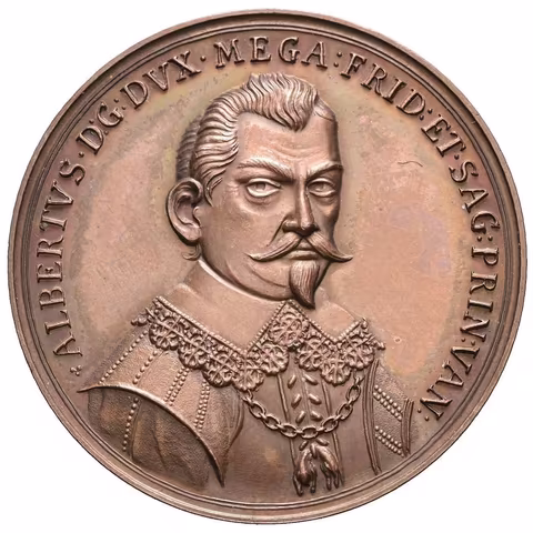 AE Medaile 1934/2019 (P. Soušek) - K 300. výročí zavraždění. Poprsí Valdštejna zprava,