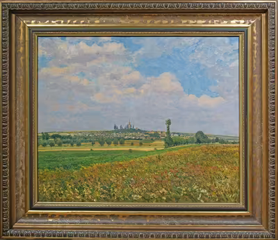 Josef Holub: Josef Holub (1870 - 1957) - Pohled z Chvatěrub na Hrombabu v Kralupech