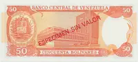 Venezuela, 50 Bolivares 1995, anulát - ESPECIMEN SIN VALOR, P.65es - fotografie 2
