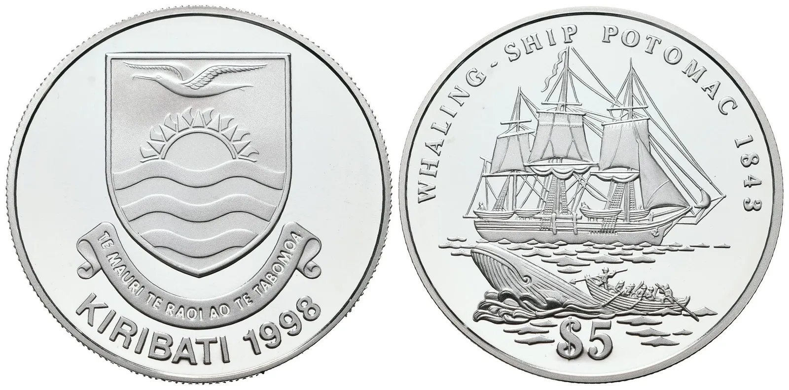 Kiribati, 5 Dollars 1998 - USS Potomac