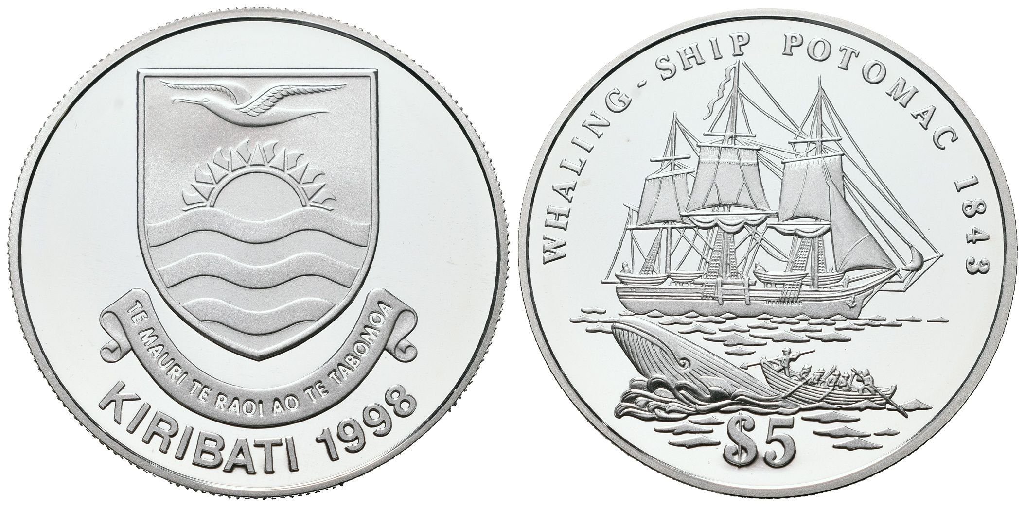 Kiribati, 5 Dollars 1998 - USS Potomac