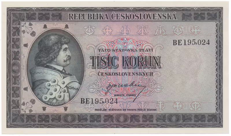 1000 Koruna b.d. (1945), série BE, Hej.76a.S1