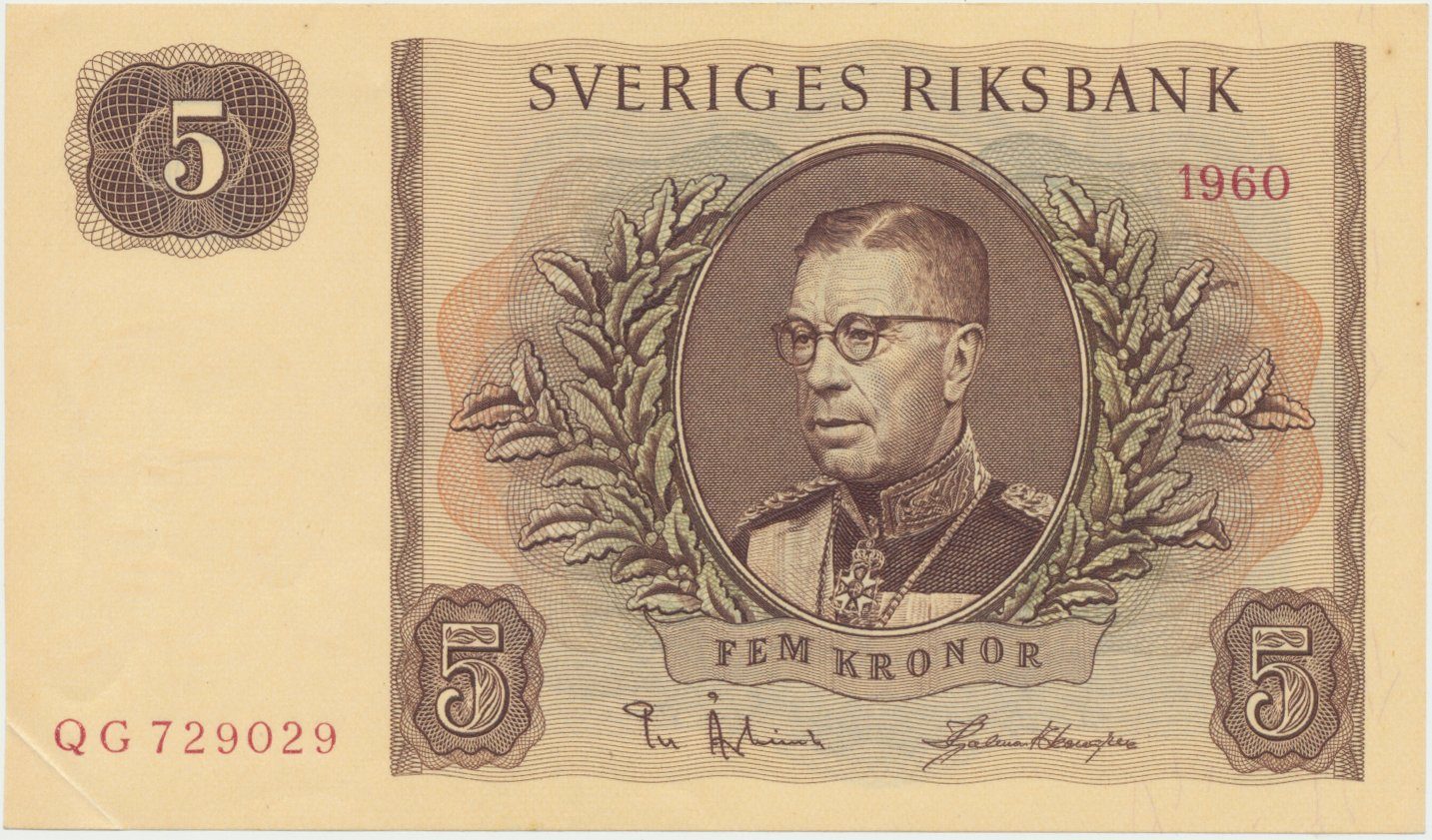 Švédsko, 5 Kronor 1960, P.42e