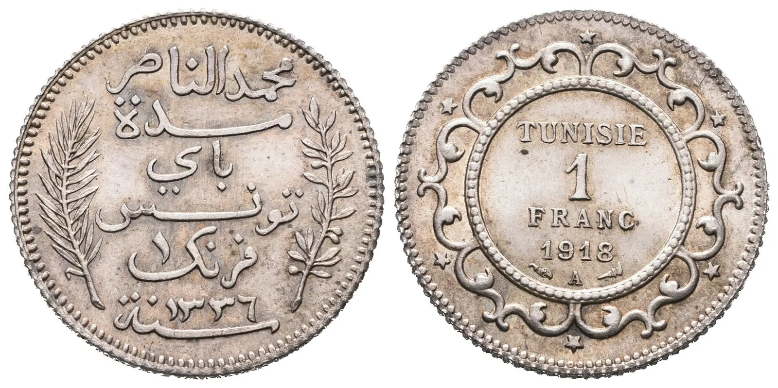 Tunis, 1 Franc 1918 A