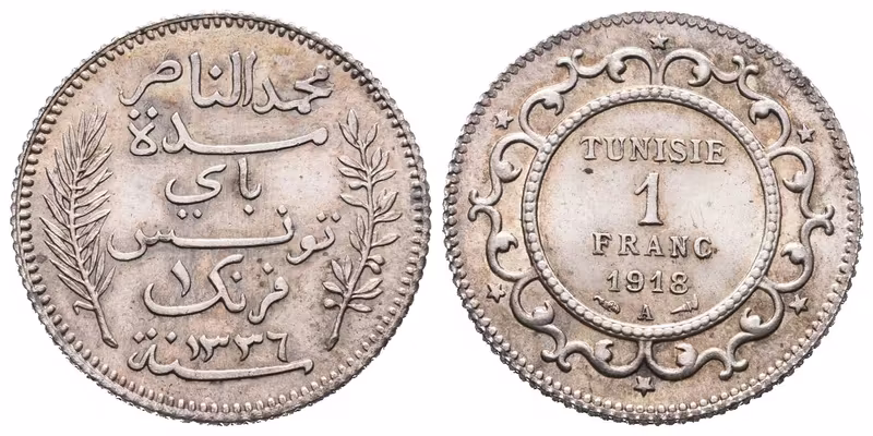 Tunis, 1 Franc 1918 A