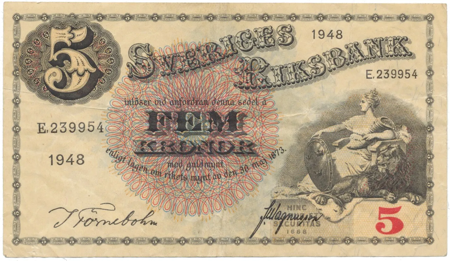 Švédsko, 5 Kronor 1952, P.33ai